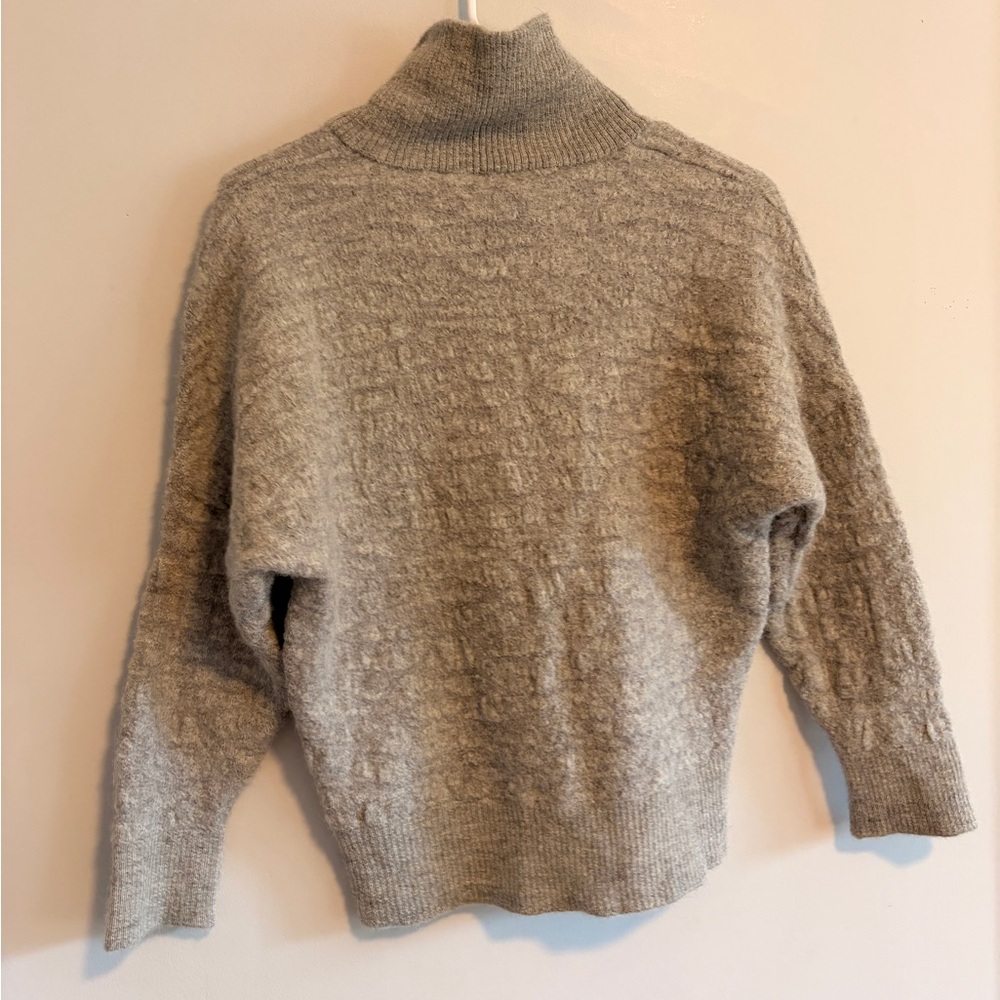 TUMI Full Zip Sweater Alpaca / Cotton Gray Collared Zip-Up Large - Picture 2 of 6
